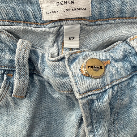 Frame Denim Women's Distressed Light Blue Jean Shorts - Picture 3 of 3